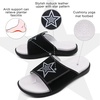 KuaiLu Mens Athletic Slides Wide Adjustable Arch Support Sport Sandals(Black White)