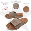 KuaiLu Mens Athletic Slides Wide Adjustable Arch Support Sport Sandals(Chestnut)