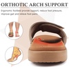 KuaiLu Mens Athletic Slides Wide Adjustable Arch Support Sport Sandals(Chestnut)