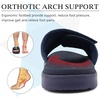 KuaiLu Mens Athletic Slides Wide Adjustable Arch Support Sport Sandals(Dark Blue)