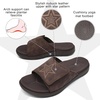 KuaiLu Mens Athletic Slides Wide Adjustable Arch Support Sport Sandals(Dark Brown)