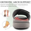 KuaiLu Mens Athletic Slides Wide Adjustable Arch Support Sport Sandals(Grey)