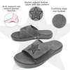 KuaiLu Mens Athletic Slides Wide Adjustable Arch Support Sport Sandals(Grey)