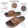 KuaiLu Mens Athletic Slides Wide Adjustable Arch Support Sport Sandals(Khaki Brown)