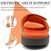 KuaiLu Mens Athletic Slides Wide Adjustable Arch Support Sport Sandals(Orange)