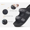 KuaiLu Mens Casual Sandals with Comfortable Orthopedic Arch Support Summer Beach Walking Shoes Cushion Slides Slip on Indoor Outdoor(Black)