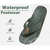 KuaiLu Mens Flip Flops Comfortable Arch Support Waterproof Thong Sandals(Army Green)