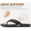 KuaiLu Mens Flip Flops Comfortable Arch Support Waterproof Thong Sandals(Black)