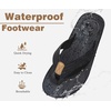 KuaiLu Mens Flip Flops Comfortable Arch Support Waterproof Thong Sandals(Black)