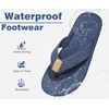 KuaiLu Mens Flip Flops Comfortable Arch Support Waterproof Thong Sandals(Blue)