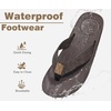 KuaiLu Mens Flip Flops Comfortable Arch Support Waterproof Thong Sandals(Dbrown)
