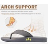 KuaiLu Mens Flip Flops Comfortable Arch Support Waterproof Thong Sandals(Grey)