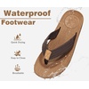 KuaiLu Mens Flip Flops Comfortable Arch Support Waterproof Thong Sandals(Khaki)