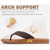 KuaiLu Mens Flip Flops Comfortable Arch Support Waterproof Thong Sandals(Khaki)