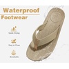 KuaiLu Mens Flip Flops Comfortable Arch Support Waterproof Thong Sandals(Natural)