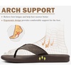 KuaiLu Mens Flip Flops Comfortable Arch Support Waterproof Thong Sandals(Pu-brown)