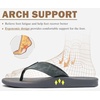KuaiLu Mens Flip Flops Comfortable Arch Support Waterproof Thong Sandals(Pu-grey)