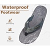 KuaiLu Mens Flip Flops Comfortable Arch Support Waterproof Thong Sandals(Pu-grey)