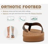 KuaiLu Mens Flip Flops Comfortable Arch Support Waterproof Thong Sandals(Pu-khaki)