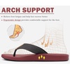 KuaiLu Mens Flip Flops Comfortable Arch Support Waterproof Thong Sandals(Wine)