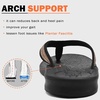 KuaiLu Mens Flip Flops Comfortable Arch Support Waterproof Thong Sandals(Wood-like Black)
