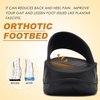 KuaiLu Mens Orthotic Recovery Sandals Arch Support Slides Plantar Fasciitis(Black)
