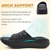 KuaiLu Mens Orthotic Recovery Sandals Arch Support Slides Plantar Fasciitis(Black)