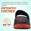 KuaiLu Mens Orthotic Recovery Sandals Arch Support Slides Plantar Fasciitis(Black/Red)