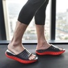 KuaiLu Mens Orthotic Recovery Sandals Arch Support Slides Plantar Fasciitis(Black/Red)