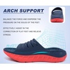 KuaiLu Mens Orthotic Recovery Sandals Arch Support Slides Plantar Fasciitis(Blue Red)