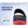 KuaiLu Mens Orthotic Recovery Sandals Arch Support Slides Plantar Fasciitis(Blue Red)