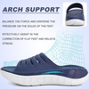 KuaiLu Mens Orthotic Recovery Sandals Arch Support Slides Plantar Fasciitis(Blue White)