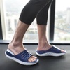KuaiLu Mens Orthotic Recovery Sandals Arch Support Slides Plantar Fasciitis(Blue White)