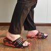 KuaiLu Mens Orthotic Recovery Sandals Arch Support Slides Plantar Fasciitis(Camo-red Black)