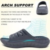KuaiLu Mens Orthotic Recovery Sandals Arch Support Slides Plantar Fasciitis(Dark Grey)