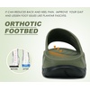 KuaiLu Mens Orthotic Recovery Sandals Arch Support Slides Plantar Fasciitis(Green Black)
