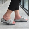 KuaiLu Mens Orthotic Recovery Sandals Arch Support Slides Plantar Fasciitis(Grey)