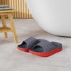 KuaiLu Mens Orthotic Recovery Sandals Arch Support Slides Plantar Fasciitis(Grey Red)