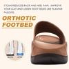 KuaiLu Mens Orthotic Recovery Sandals Arch Support Slides Plantar Fasciitis(Khaki Brown)