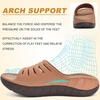 KuaiLu Mens Orthotic Recovery Sandals Arch Support Slides Plantar Fasciitis(Khaki Brown)