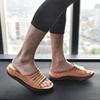 KuaiLu Mens Orthotic Recovery Sandals Arch Support Slides Plantar Fasciitis(Khaki Brown)