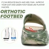 KuaiLu Mens Orthotic Recovery Sandals Arch Support Slides Plantar Fasciitis(White Green)
