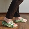KuaiLu Mens Orthotic Recovery Sandals Arch Support Slides Plantar Fasciitis(White Green)