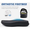 KuaiLu Mens Orthotic Sandals Arch Support Cushion Recovery Walking Slides(Black)