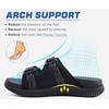 KuaiLu Mens Orthotic Sandals Arch Support Cushion Recovery Walking Slides(Black)