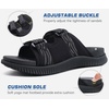 KuaiLu Mens Orthotic Sandals Arch Support Cushion Recovery Walking Slides(Black)
