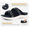 KuaiLu Mens Orthotic Sandals Arch Support Cushion Recovery Walking Slides(Black White)