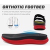 KuaiLu Mens Orthotic Sandals Arch Support Cushion Recovery Walking Slides(Black/Red)