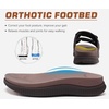 KuaiLu Mens Orthotic Sandals Arch Support Cushion Recovery Walking Slides(Brown)