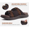 KuaiLu Mens Orthotic Sandals Arch Support Cushion Recovery Walking Slides(Brown)